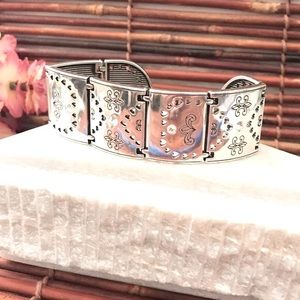 Brighton Bold Square Link Silver Tone Bracelet